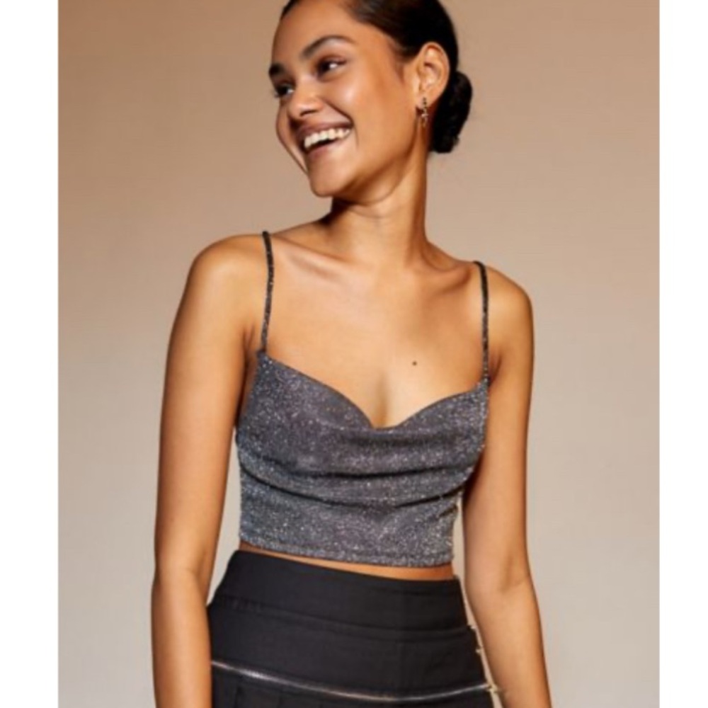 Urban Outfitters Black Fitted Crop Camisole